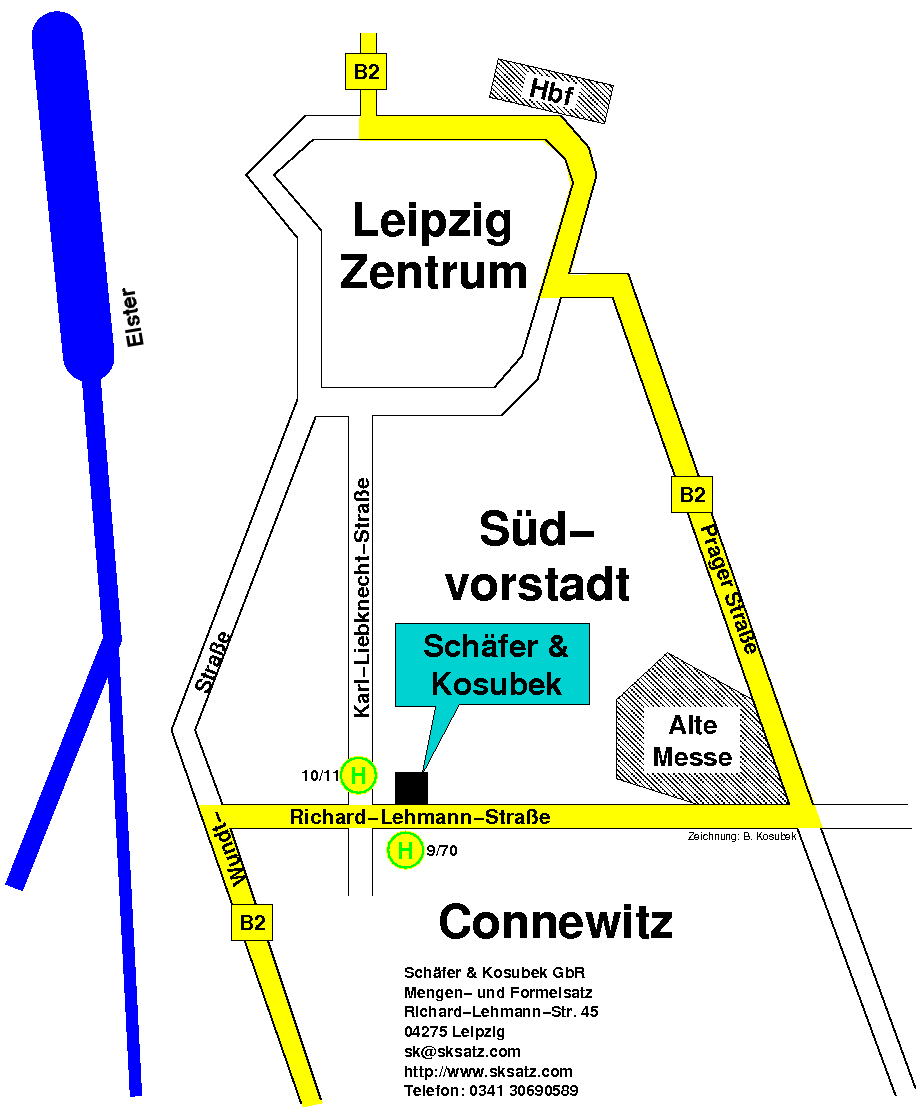 Lageplan von Bernd Kosubek – vormals Schäfer & Kosubek GbR
			    in Leipzig